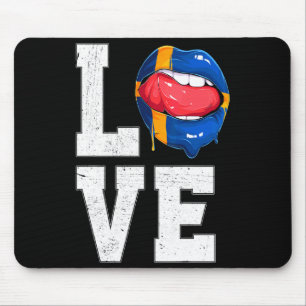 Tapis De Souris Suède Drapeau Foot Fan Amour Suédois T Shirt