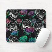 Tapis De Souris Sugar Skull Blue Rose | Cool Royal Sapphire Grunge (Avec souris)