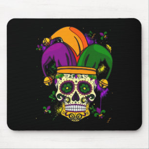 Tapis De Souris Sugar Skull Jester Casquette Mardi Gras Gros Mardi