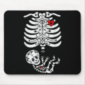 Tapis De Souris Sugar Skull Skeleton Halloween Pregnancy Annouceme (Devant)