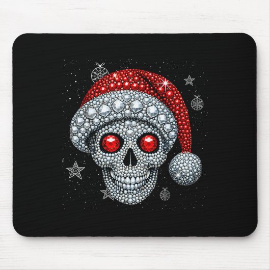 Tapis De Souris Sugar Skull With Santa Hat Tee Christmas Pajama Xm (Devant)