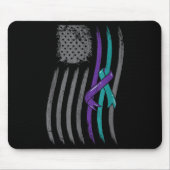 Tapis De Souris Suicide Prevention American Flag Purple Awareness (Devant)