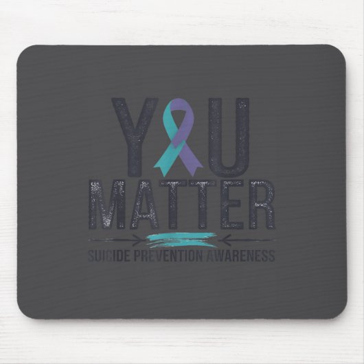 Tapis De Souris Suicide Prevention Awareness Teal &amp; Purple Rib (Devant)