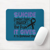 Tapis De Souris Suicide Prevention Awareness Teal &amp; Purple Rib (Avec souris)