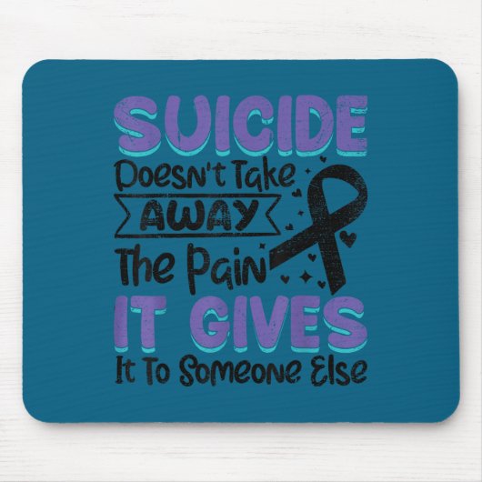 Tapis De Souris Suicide Prevention Awareness Teal &amp; Purple Rib (Devant)