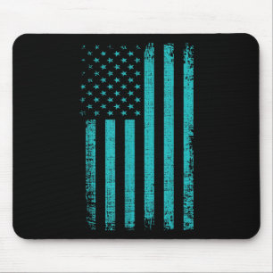 Tapis De Souris Suicide Sensibilisation Usa Drapeau Turquoise Purp