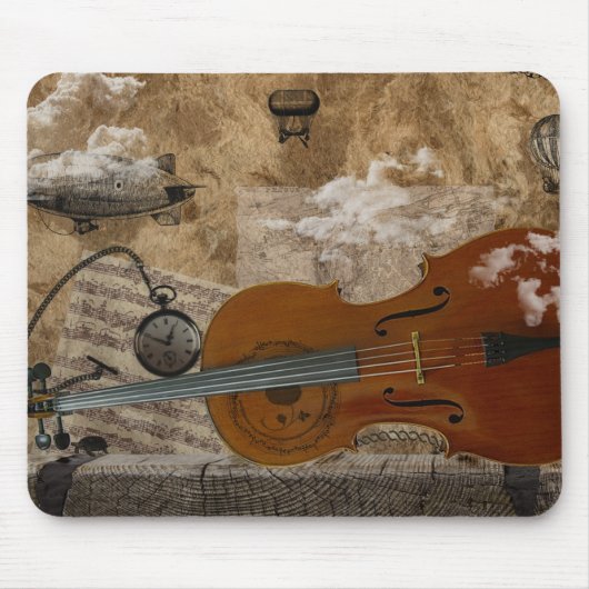Tapis De Souris Suite de Steampunk de violoncelle (Devant)