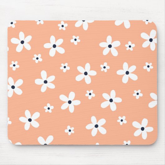 Tapis De Souris Summer Boho White Daisy Flowers (Devant)