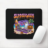 Tapis De Souris Summerween Skeleton Ghost Beach Drôle Éffrayant Ha (Avec souris)