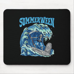 Tapis De Souris Summerween Skeleton Surf Grim Reaper Plage Éffraya