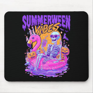 Tapis De Souris Summerween Squelette Éffrayant Summer Beach Skelly