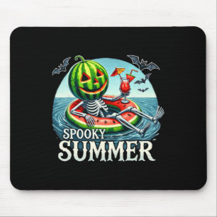 Tapis De Souris Summerween Vibes Funny Skeleton Plage d'Halloween