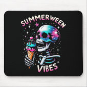 Tapis De Souris Summerween Vibes Skeleton Crème glacée été Hallowe (Devant)