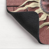 Tapis De Souris Sun font face sur la grange rouge (Coin)