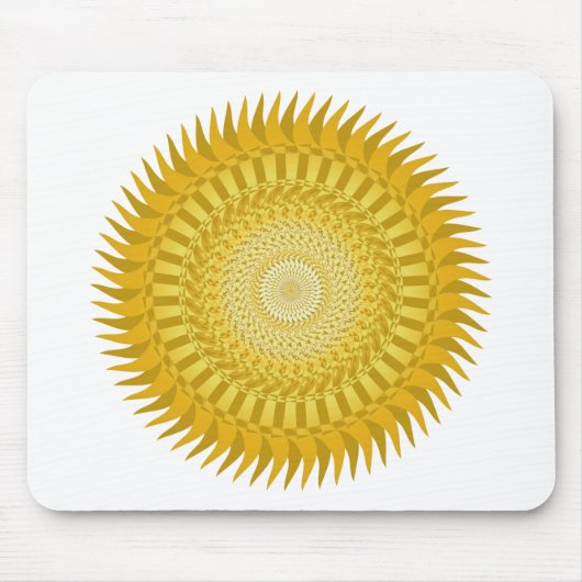 Tapis De Souris Sun Mandala en jaune (Devant)