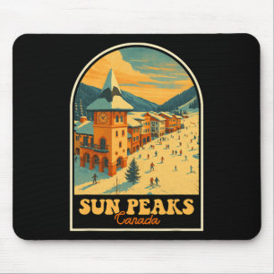 Tapis De Souris Sun Peaks Canada Conception Vintage Rétro Village