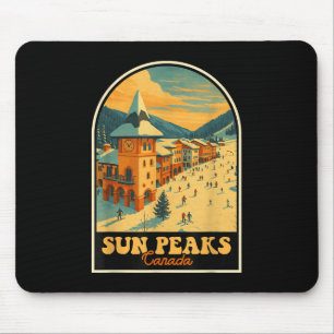 Tapis De Souris Sun Peaks Canada Design Vintage Village de ski rét