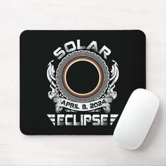 Tapis De Souris Sun Retro Solar Eclipse 2024 Totalité Avril 8 Homm (Avec souris)