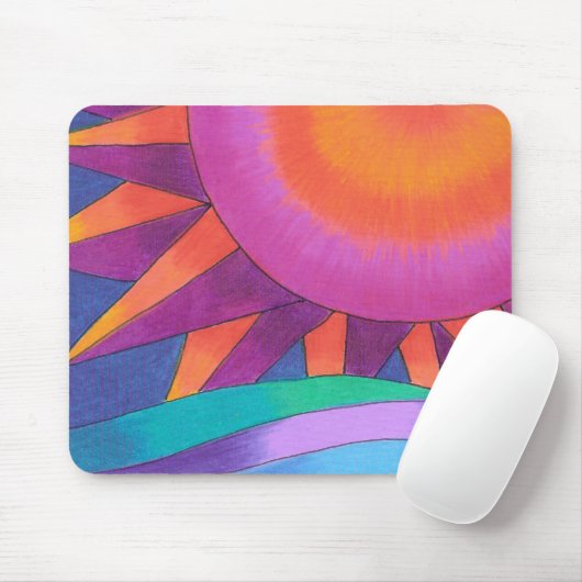 Tapis De Souris Sun rose et orange Mousepad (Avec souris)