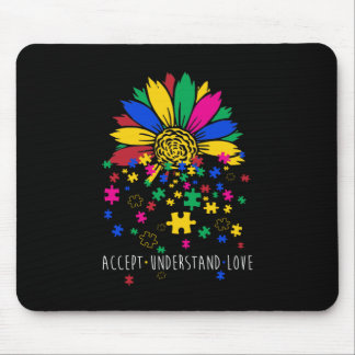 Tapis De Souris Sunflower Accepter Comprendre l'Amour Monde Autism
