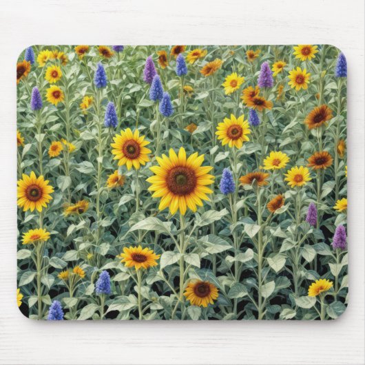 Tapis De Souris Sunflower and Wildflower Field (Devant)