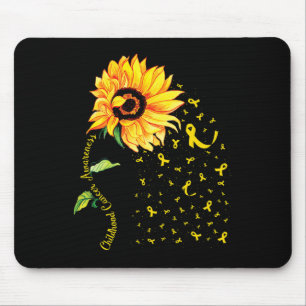 Tapis De Souris Sunflower Gold Ribbon Sensibilisation au cancer ch
