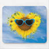 Tapis De Souris Sunflower Heart Abstrait sur Sky (Devant)