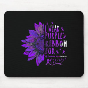 Tapis De Souris Sunflower I Wear Purple Ribbon pour Alzheimer Awar