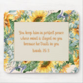 Tapis De Souris Sunflower Leaves Bible Verse Keep Perfect Peace (Devant)
