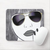 Tapis De Souris Sunglass Girl Mousepad (Avec souris)