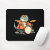 Tapis De Souris Sungles Rockstar Dinosaur With Cool Drums Costume (Avec souris)