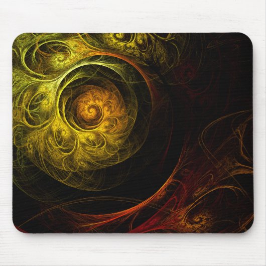 Tapis De Souris Sunrise Floral Rouge Abstrait Art Mousepad (Devant)