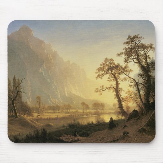 Tapis De Souris Sunrise, Vallée de Yosemite par Albert Bierstadt (Devant)