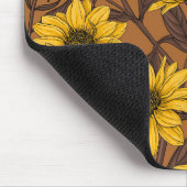 Tapis De Souris Sunroot, tournesol sauvage en jaune et marron (Coin)