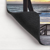 Tapis De Souris Sunset Beach Vue de Rustic Wood Deck (Coin)