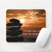 Tapis De Souris Sunset Cairn avec citation (Avec souris)