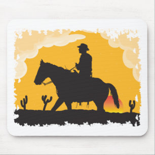 Tapis De Souris Sunset Cowboy