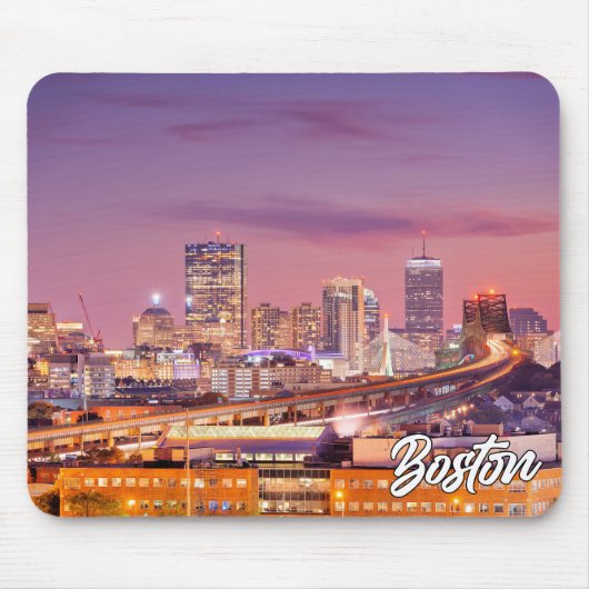 Tapis De Souris Sunset Over Boston, Massachusetts, États-Unis (Devant)