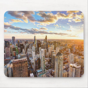 Tapis De Souris Sunset Over Chicago