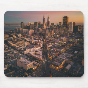 Tapis De Souris Sunset Over San Francisco Financial District