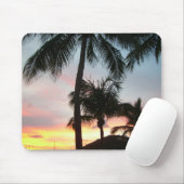 Tapis De Souris Sunset Palms Tropical Paysage Photographie (Avec souris)