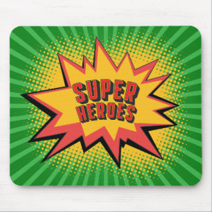 TAPIS DE SOURIS SUPER HERO BOOM, ARRIÈRE - PLAN VERT