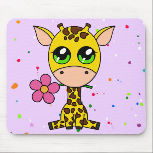 Tapis De Souris Super mignon coloré "Giraffe" thème Mousepad