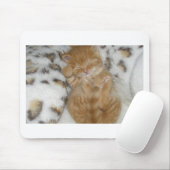 Tapis De Souris Super mignon Ginger Sleeping Kitten (Avec souris)