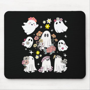 Tapis De Souris Super Retro Floral Fantôme Hippie mignonne Hallowe