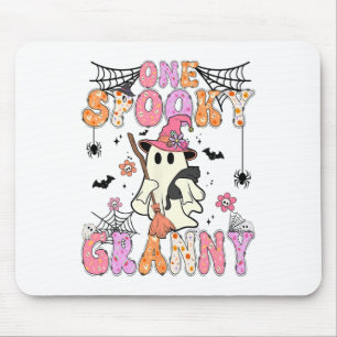 Tapis De Souris Super Un Éffrayant Granny Retro Halloween Cute Gho