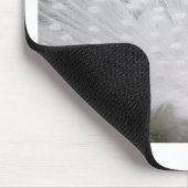 Tapis De Souris Superbe blanc Peacock ( Paon) plein plume (Coin)