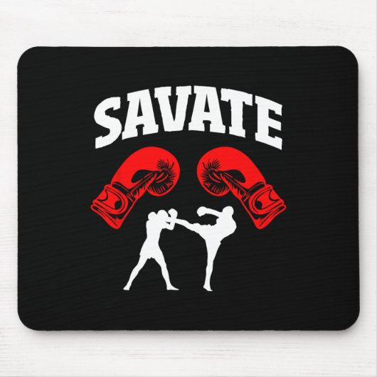 Tapis De Souris Superbe conception de boxe Savate coup de pied Mma (Devant)