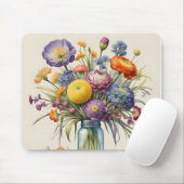 Tapis De Souris Superbe mousepad fleuri (Avec souris)