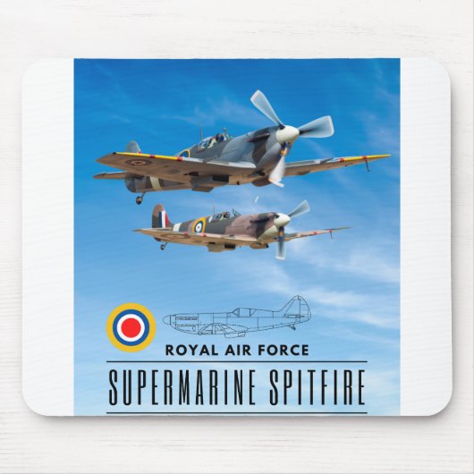 TAPIS DE SOURIS SUPERMARINE SPITFIRE - ROYAL AIR SQUADRON (Devant)
